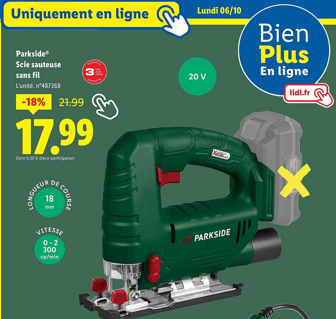 Parkside® Scie sauteuse sans fil