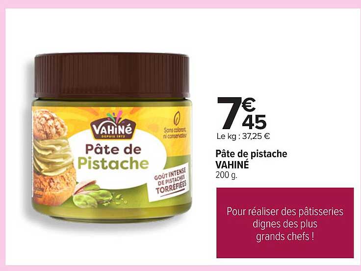 Pâte de pistache VAHINÉ 200 g