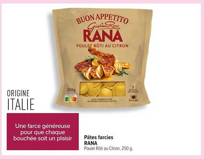 Pâtes farcies RANA Poulet Rôti au Citron, 250 g