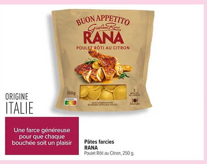 Pâtes farcies RANA Poulet Rôti au Citron, 250 g