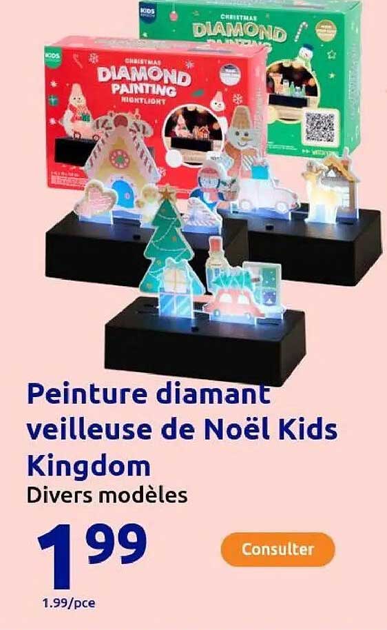 Peinture diamant veilleuse de Noël Kids Kingdom