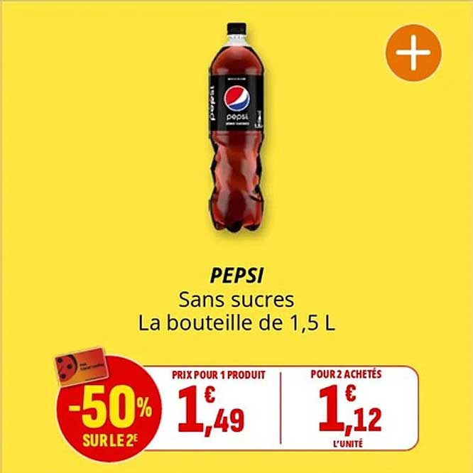 PEPSI Sans sucres La bouteille de 1,5 L