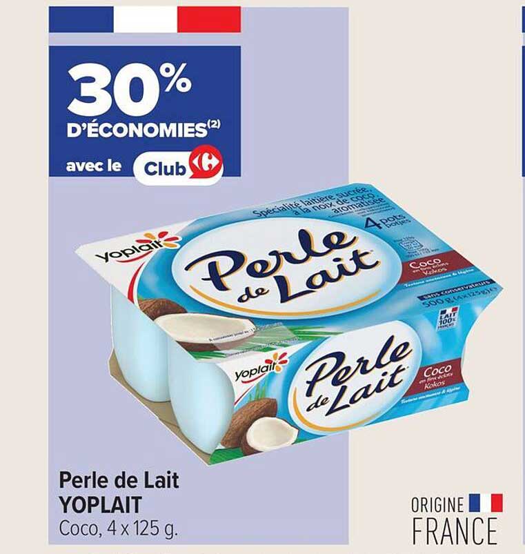 Perle de Lait YOPLAIT - Coco, 4 x 125 g