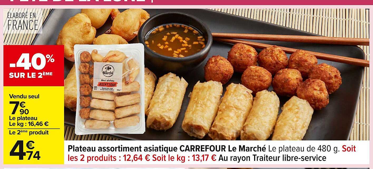 Plateau assortiment asiatique CARREFOUR Le Marché