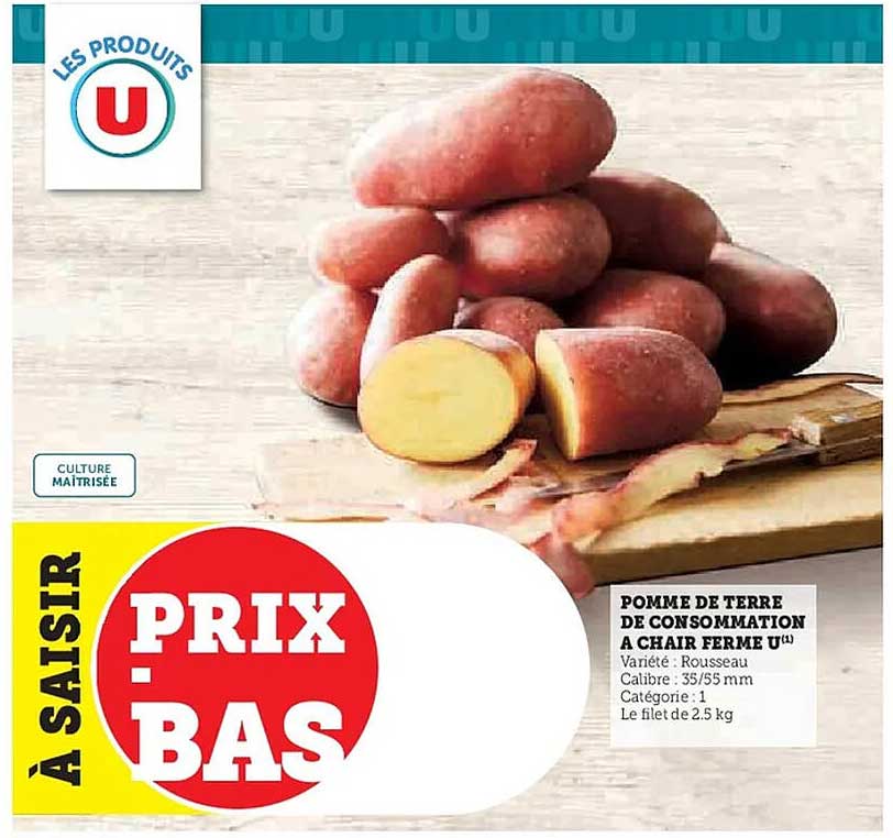POMME DE TERRE DE CONSOMMATION À CHAIR FERME U