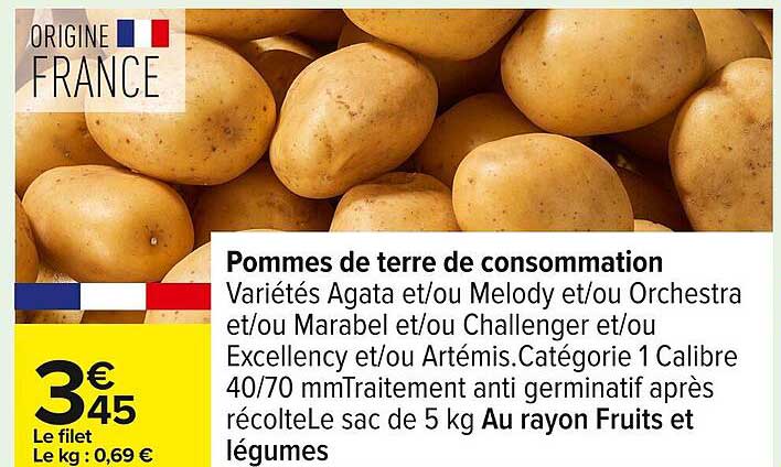 Pommes de terre de consommation