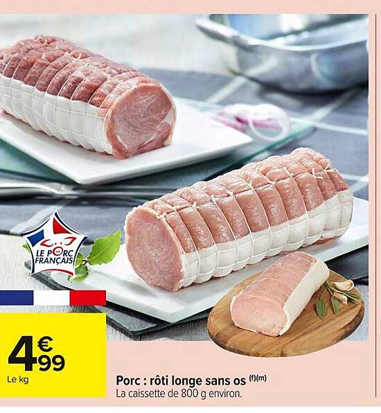 Porc : rôti longe sans os (f)(m)