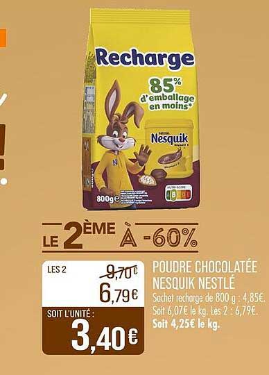 POUDRE CHOCOLATÉE NESQUIK NESTLÉ