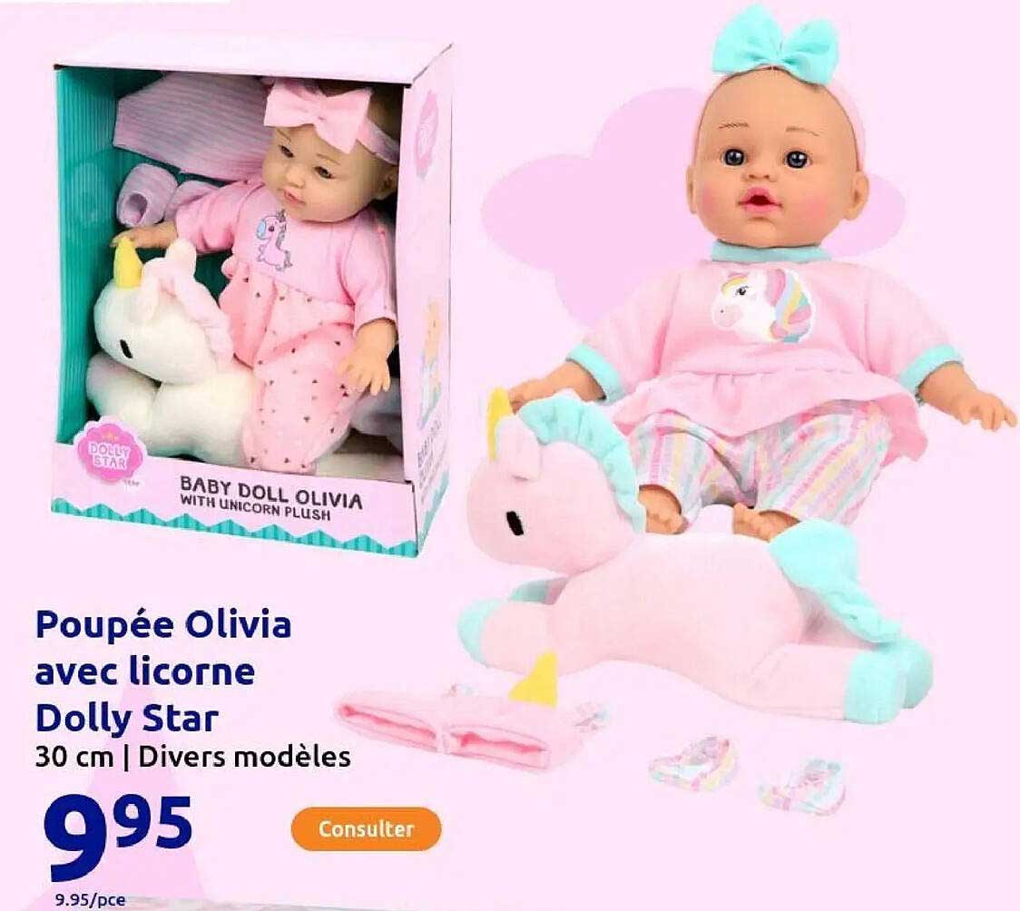 Poupée Olivia avec licorne Dolly Star