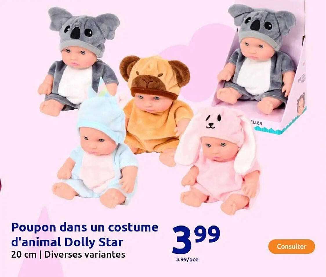 Poupon dans un costume d'animal Dolly Star