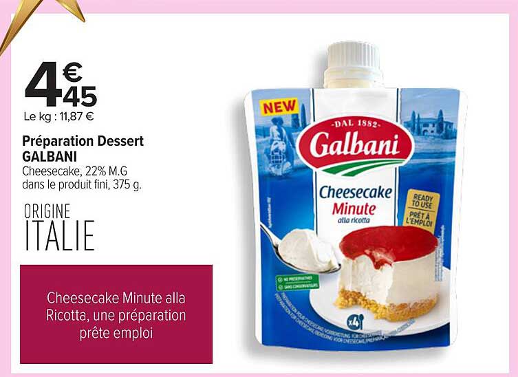 Préparation Dessert GALBANI