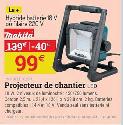 Projecteur de chantier LED