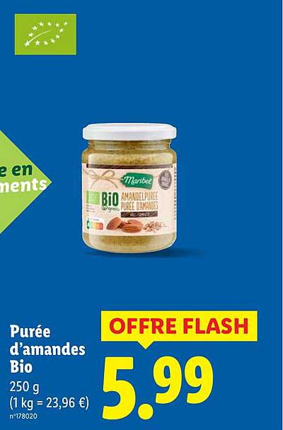 Purée d'amandes Bio