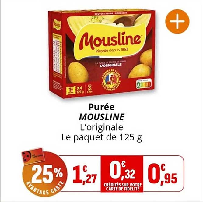 Purée MOUSLINE L’originale Le paquet de 125 g