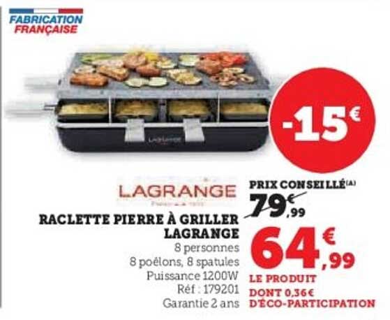 RACLETTE PIERRE À GRILLER LAGRANGE