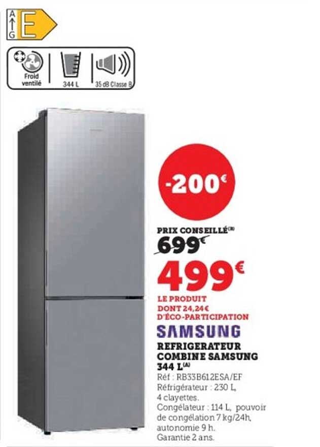 Réfrigérateur combiné Samsung 344 L
