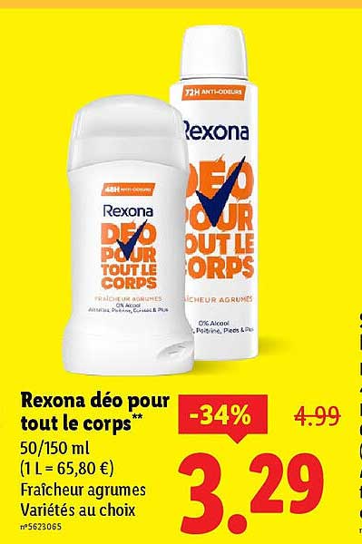 Rexona déo pour tout le corps*
