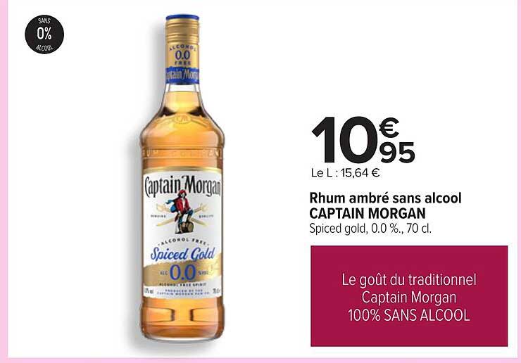 Rhum ambré sans alcool CAPTAIN MORGAN