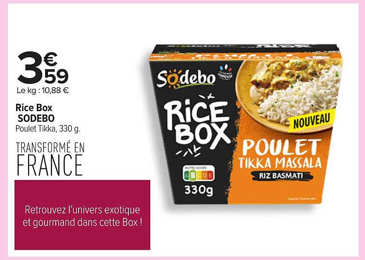 Rice Box SODEBO Poulet Tikka, 330 g.