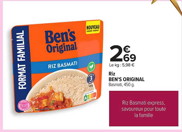 Riz Basmati, 450 g - BEN'S ORIGINAL