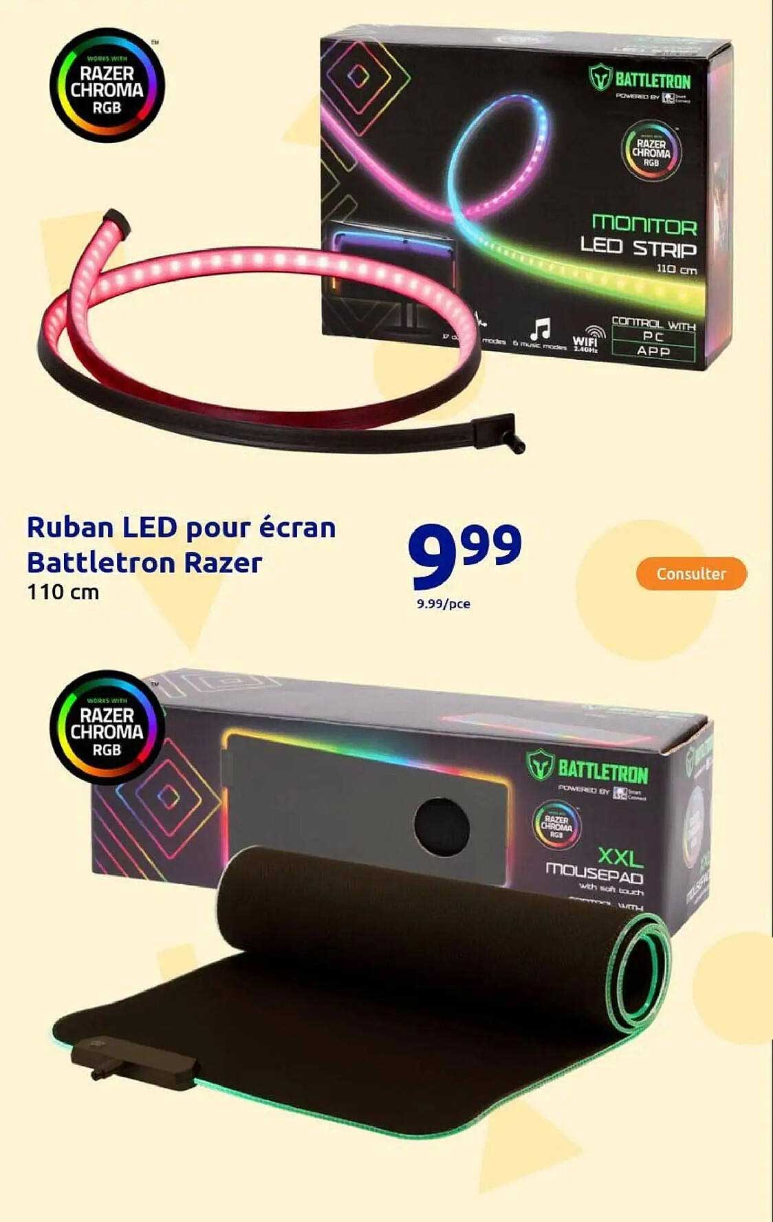 Ruban LED pour écran Battletron Razer 110 cm