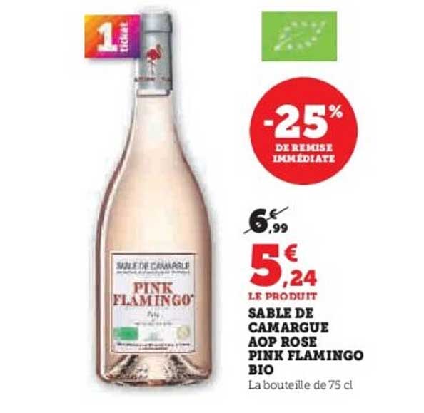 SABLE DE CAMARGUE AOP ROSE PINK FLAMINGO BIO