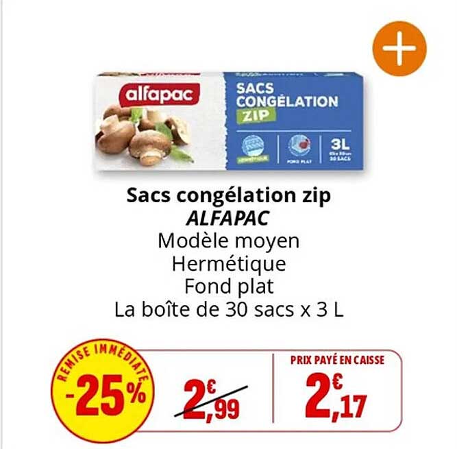 Sacs congélation zip ALFAPAC