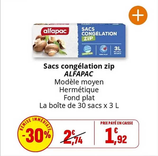 Sacs congélation zip ALFAPAC