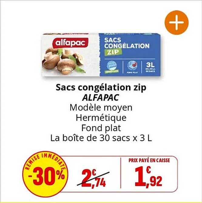 Sacs congélation zip ALFAPAC