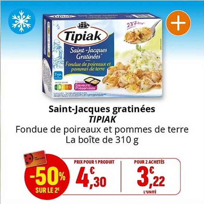 Saint-Jacques gratinées TIPIAK