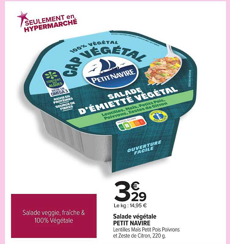 Salade veggie, fraîche & 100% Végétale