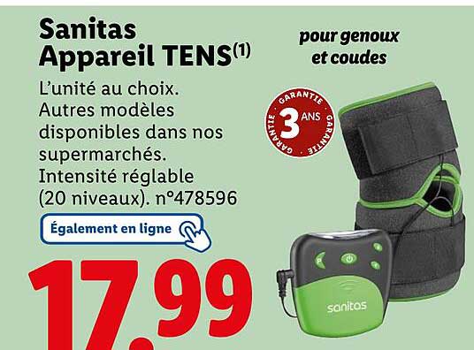 Sanitas Appareil TENS pour genoux et coudes