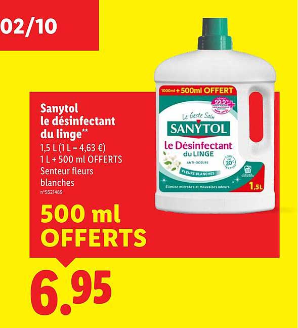 Sanytol le désinfectant du linge