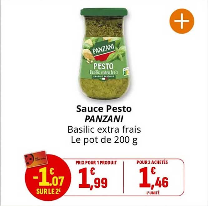 Sauce Pesto PANZANI - Basilic extra frais