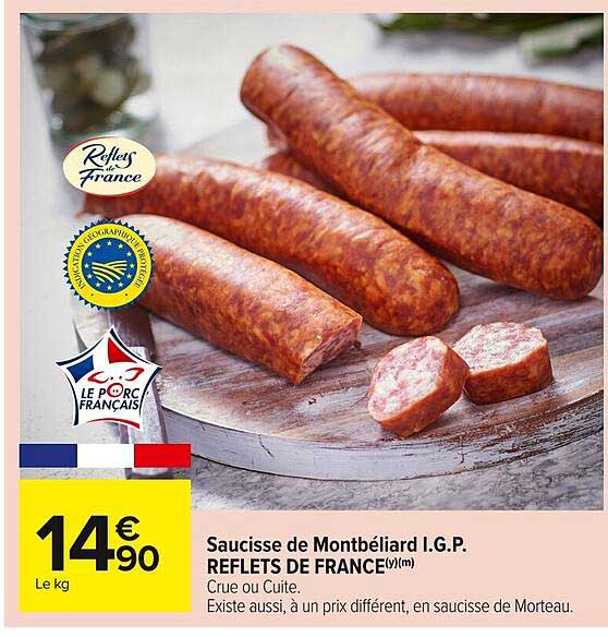 Saucisse de Montbéliard I.G.P. REFLETS DE FRANCE