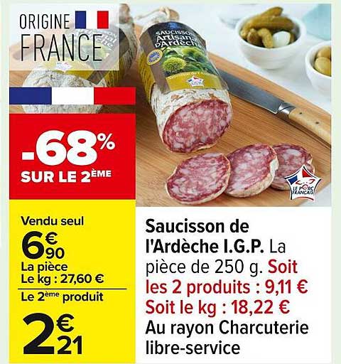 Saucisson de l'Ardèche I.G.P.
