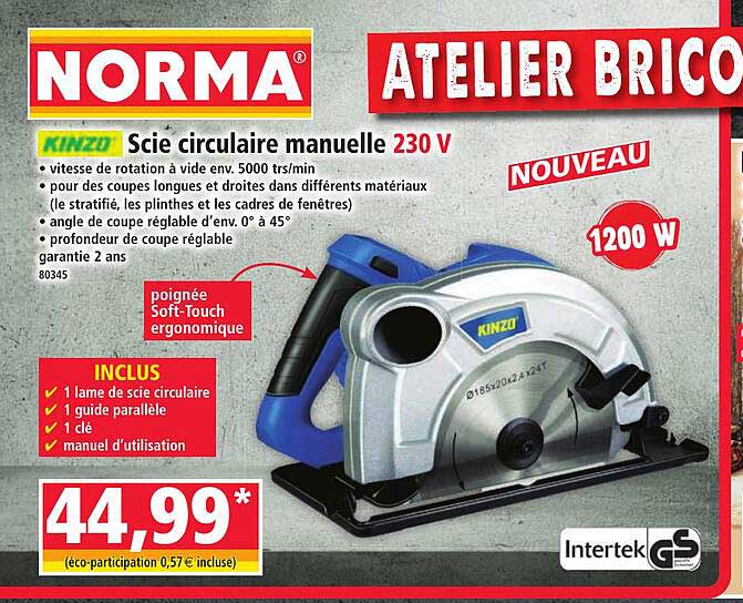 Scie circulaire manuelle 230 V