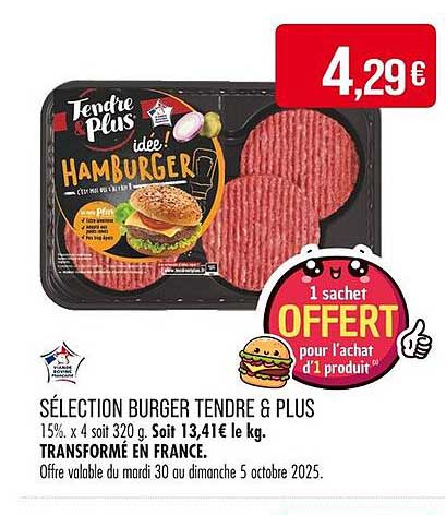 SÉLECTION BURGER TENDRE & PLUS