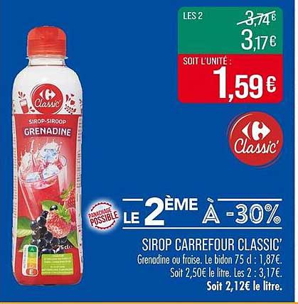 SIROP CARREFOUR CLASSIC' Grenadine