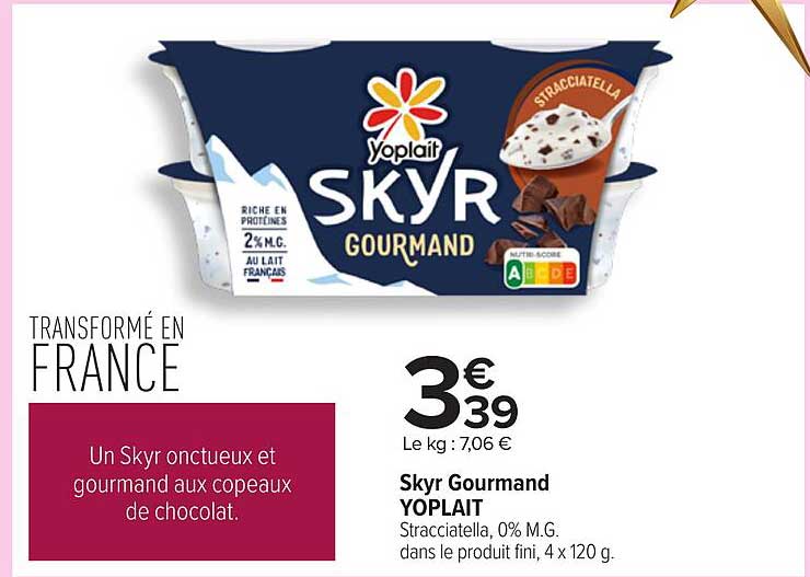 Skyr Gourmand YOPLAIT Stracciatella, 0% M.G.