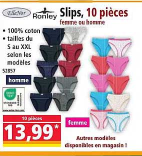 Slips, 10 pièces femme ou homme