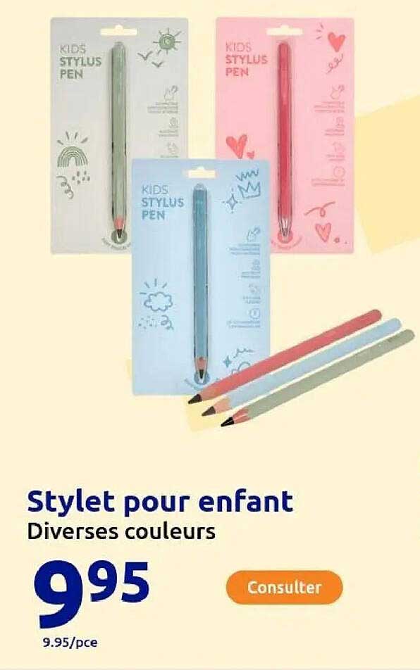 Stylet pour enfant - Diverses couleurs