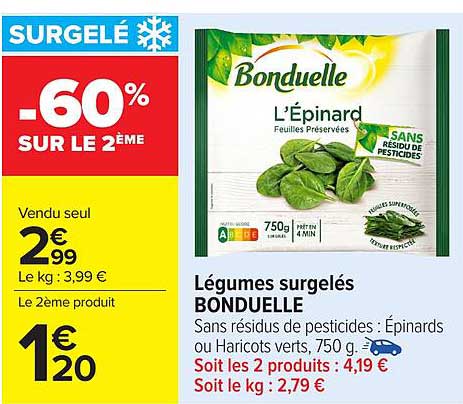 Surgelé -60% sur le 2ème