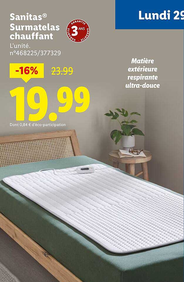 Surmatelas chauffant Sanitas®