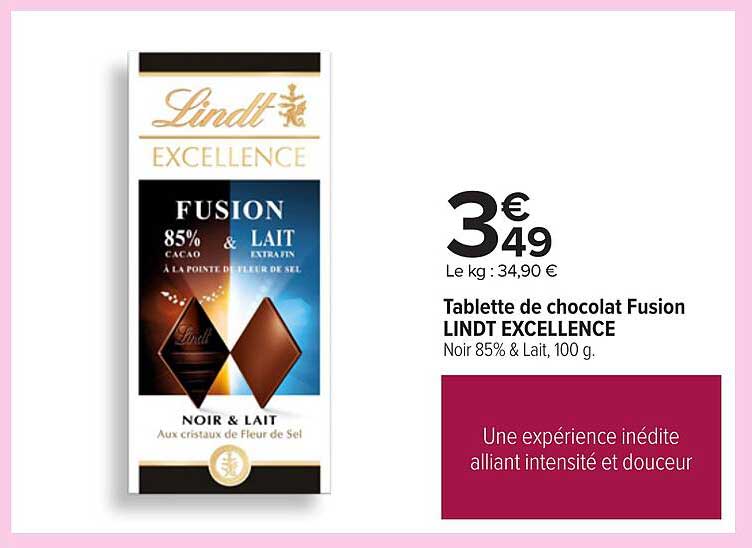 Tablette de chocolat Fusion LINDT EXCELLENCE