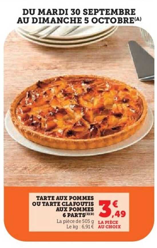 TARTE AUX POMMES OU TARTE CLAFOUTIS AUX POMMES 6 PARTS