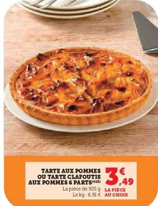 TARTE AUX POMMES OU TARTE CLAFOUTIS AUX POMMES 6 PARTS