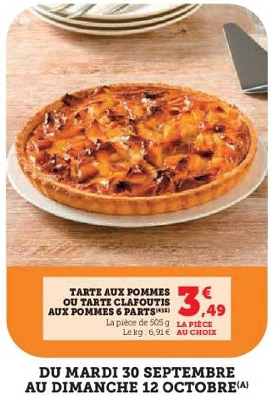 TARTE AUX POMMES OU TARTE CLAFOUTIS AUX POMMES 6 PARTS