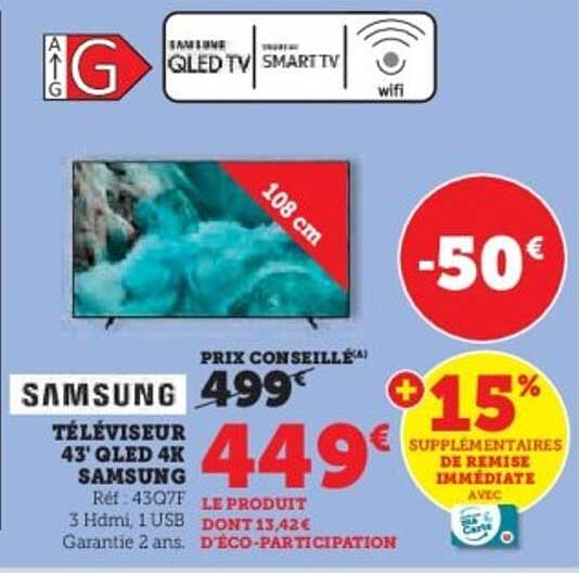 Téléviseur 43" QLED 4K SAMSUNG