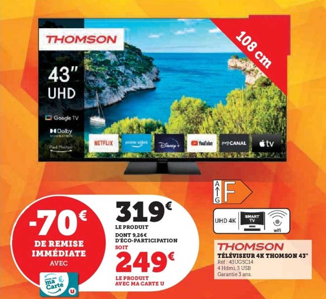 Téléviseur 4K Thomson 43"